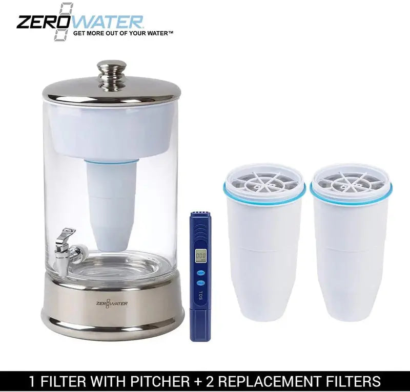 BPA-Free 40-Cup Glass Water Dispenser with NSF Certification and Included Water Quality Meter
