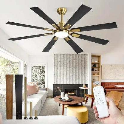 Zmishibo 72-Inch Ceiling Fan with Integrated Light & Remote Control  Indoor/Outdoor Rated