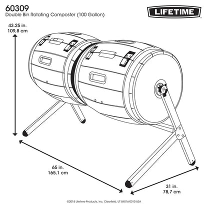 Lifetime Double Bin Rotating Composter (100 gallon)