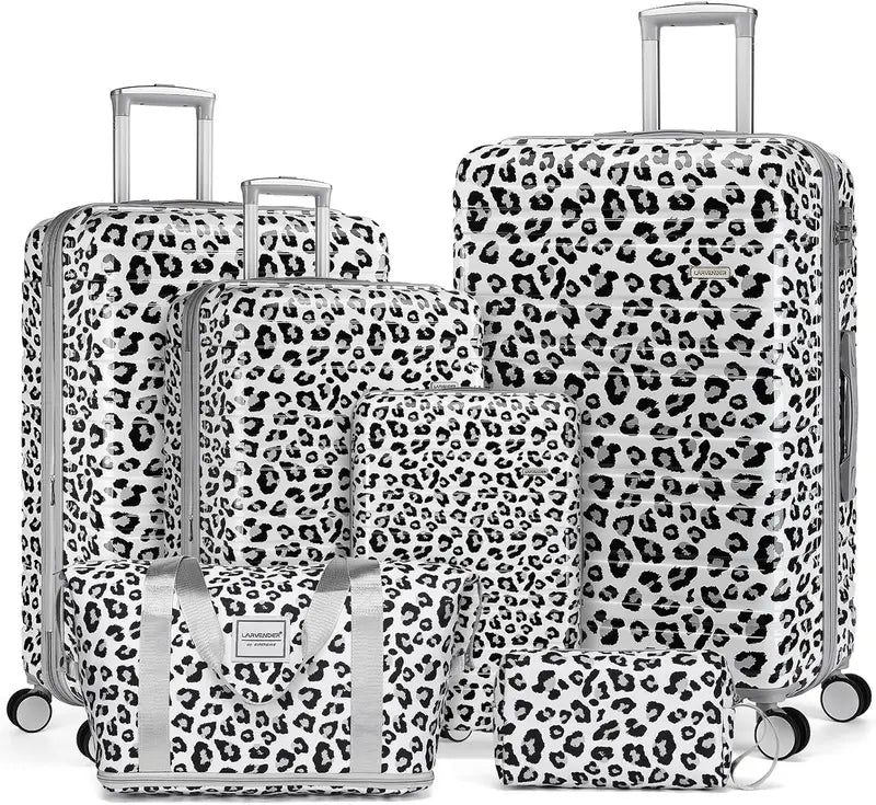6-Piece Expandable Rolling Luggage Set  Lightweight Hardshell Suitcases with Smooth-Spinning Wheels & Modular Packing Options