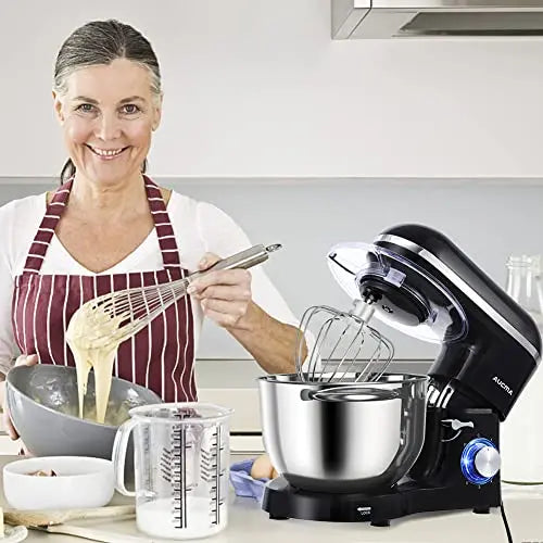 Aucma Electric Stand Mixer  6.5 QT Capacity, 6-Speed Control, Tilt-Head Design for Home Baking