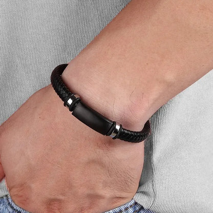 Contemporary Men’s Leather Wrap Bracelet