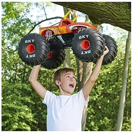 Monster Jam Mega Grave Digger All-Terrain RC Monster Truck with Lights, 2.4GHz Controller, 2ft Long