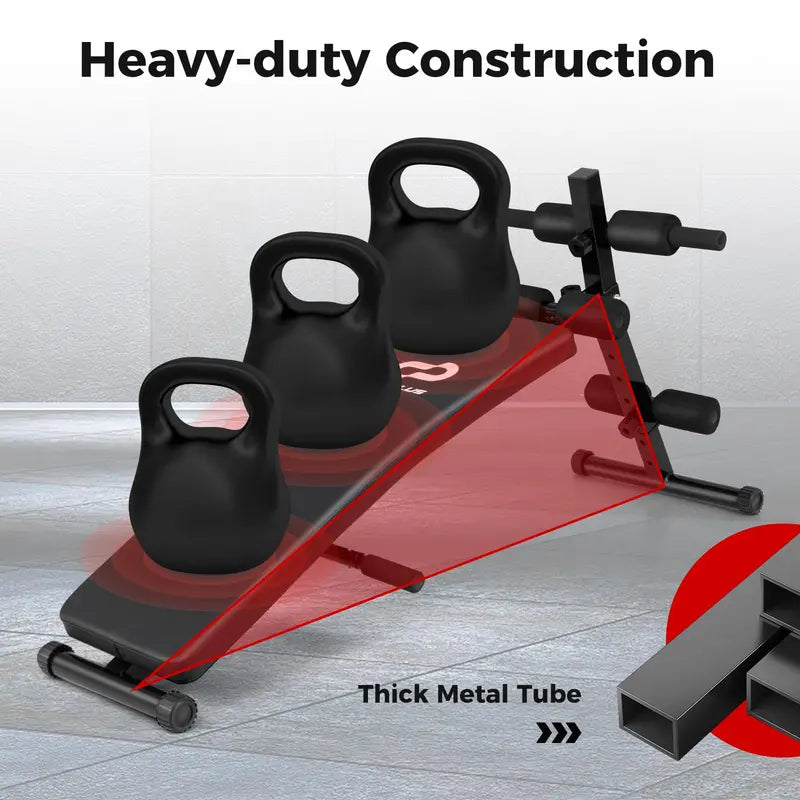 Premium Decline Sit-Up Bench  Foldable Slant Bench with High-Density Foam Cushioning for Comfort