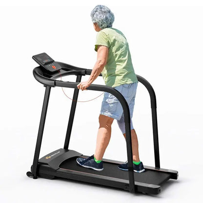 Senior-Friendly Walking Treadmill  2.5 HP Home Fitness Machine with Extended Handrails, 300 lb Capacity &amp; Heart Rate Monitoring