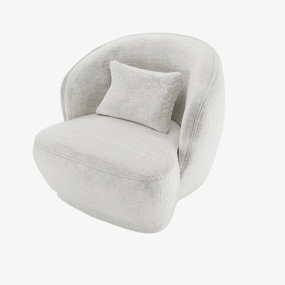 Fauteuil design tissu chenille blanc Pablo