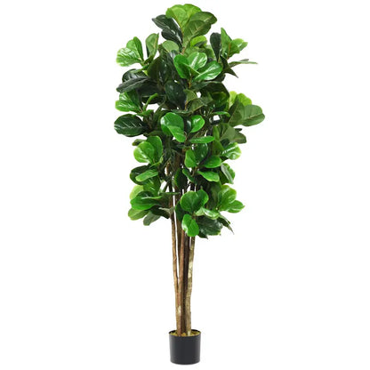 Lifelike Fiddle Leaf Fig Tree  Premium Fake Indoor Greenery Plant