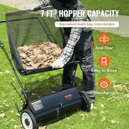 2025 Heavy-Duty 26-Inch Steel Lawn Sweeper  Collector Push Model for Efficient Debris Removal
