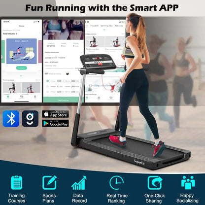 2.25 HP Compact Folding Treadmill  Superfit Model with LED Display & Smart App Control