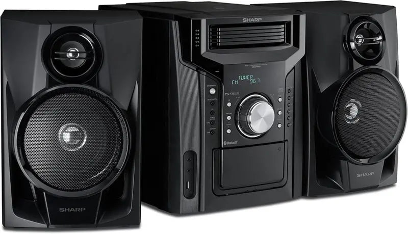CD-BH950 Mini Bookshelf Speaker System  240W 5-Channel Audio with Cassette Deck & Bluetooth