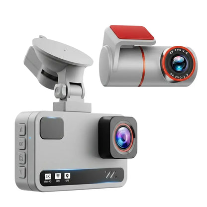 4K Dual-Camera Dash Cam with 170° Wide-Angle Lenses, GPS Tracking & Dual-Band WiFi
