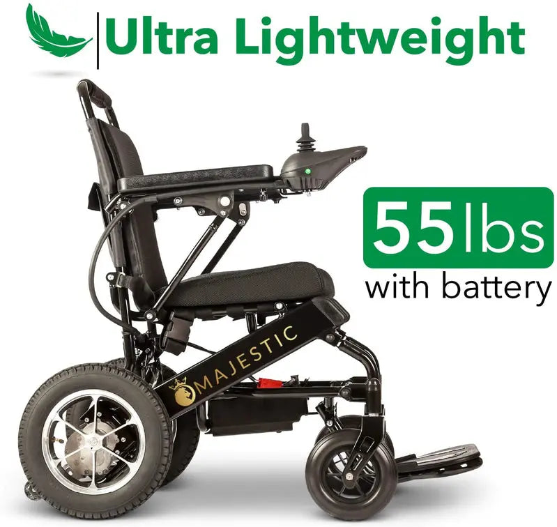 2020 FDA-Approved Ultra-Lightweight Folding Electric Wheelchair  Air-Travel Ready, Heavy-Duty Mobility Scooter (17.5″ Seat)