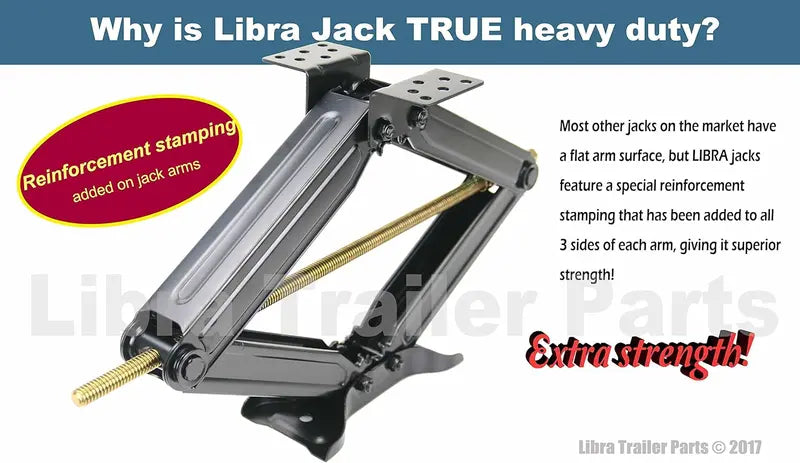 Libra 24″ RV Stabilizer Scissor Jacks, 6000 lbs, 4-Pack with Drill Sockets & Mounting Hardware