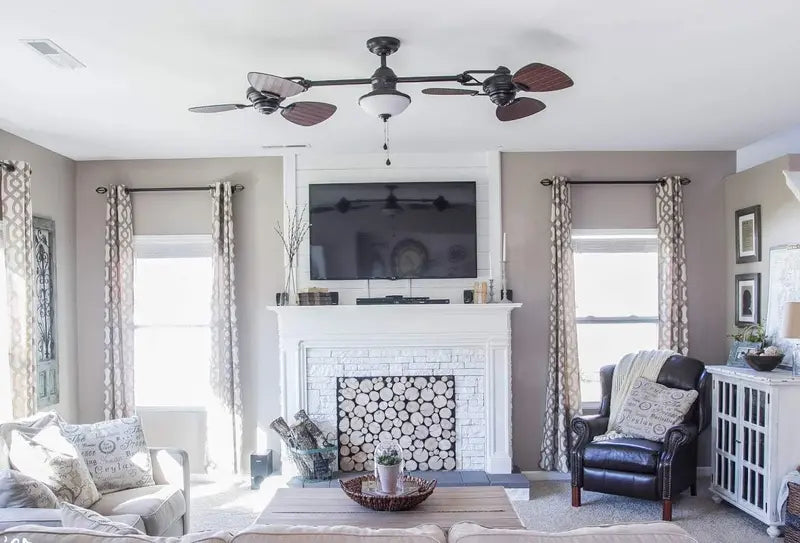 Harbor Breeze Twin Breeze II 74-Inch Outdoor Ceiling Fan  Bronze Finish