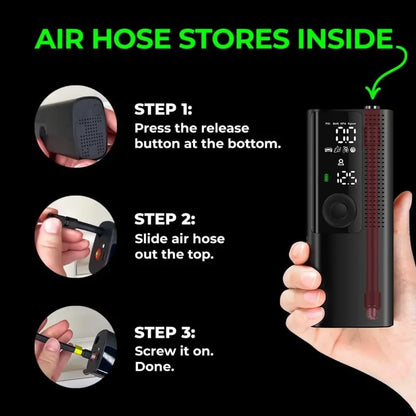 Airmoto Digital Tire Inflator  Portable 12V Air Pump with Precision Gauge, Auto Shut-Off & Bright LED Light