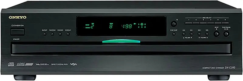 Onkyo DXC390 6-Disc CD Changer  Sleek Black Audio Component with Auto-Play Function