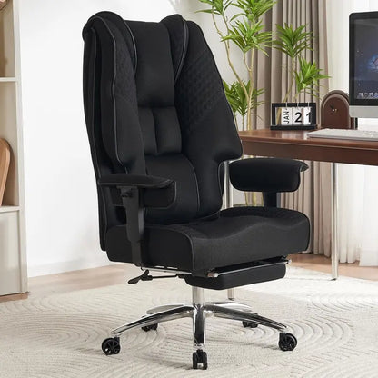 Ergonomic Executive Office Chair  High-Back Leather Seat, Lumbar Support & Footrest (400 lb Capacity)