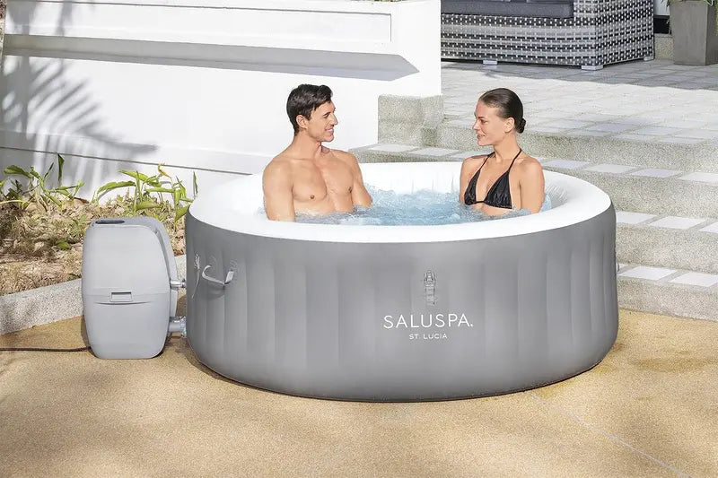 Inflatable 24 Person Hot Tub  71″ x 26″, Dual Covers (Thermal + Standard), Portable Spa