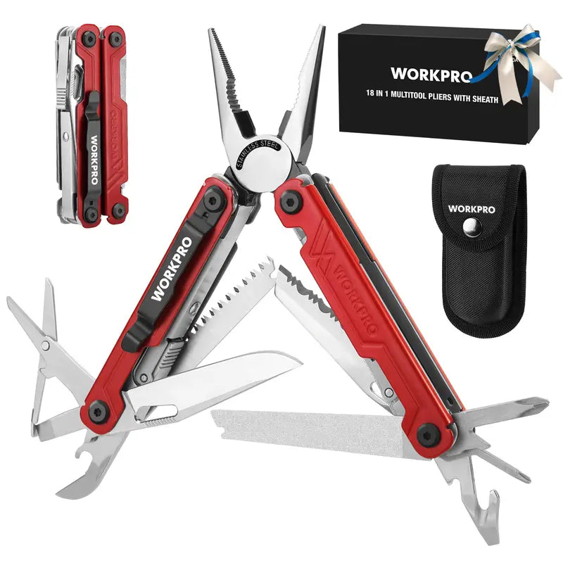 WORKPRO 18-in-1 Multi-Function Plier Tool with Ergonomic Grip