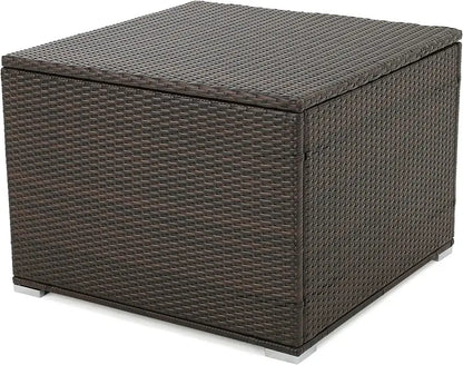 Samoa Multibrown Woven Resin Storage Box  Indoor/Outdoor Accent Bin