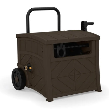 Suncast WST150 Free Standing Hideaway Hose Reel, Taupe, Hose 150′