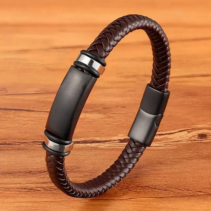 Contemporary Men’s Leather Wrap Bracelet