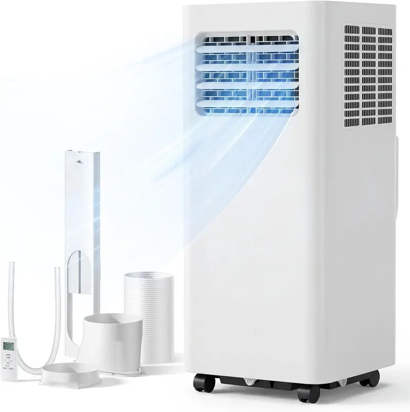 8000 BTU Quiet Portable Air Conditioner  LED Display, 24-Hour Timer & Full Window Installation Kit for Dorms and Offices