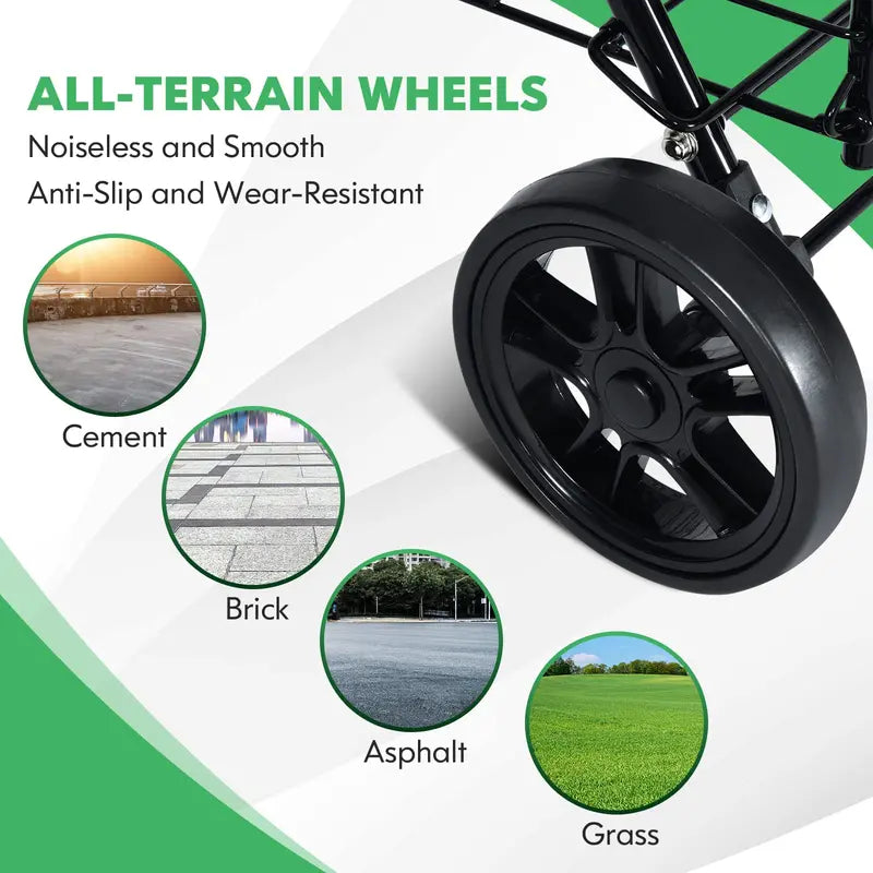 Heavy-Duty Foldable Grocery Cart with Smooth-Rolling Wheels