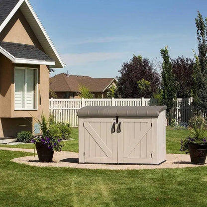 Lifetime 75 Cubic Foot Horizontal Storage Shed  Durable Resin Construction for Yard or Garage Use