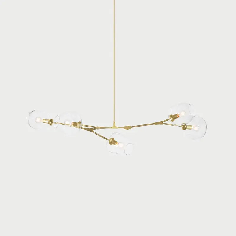 Orvani Linear Globe Chandelier in Modern Industrial Style