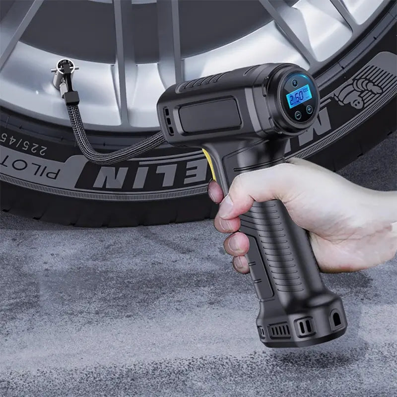 12V Tire Inflator with Emergency LED Flashlight and Digital Pressure Gauge