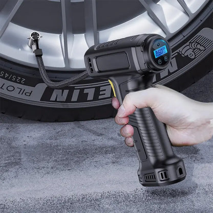 12V Tire Inflator with Emergency LED Flashlight and Digital Pressure Gauge