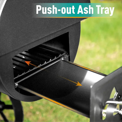 941 Sq. In. Offset Smoker Charcoal BBQ Grill  Oversized Black Grill