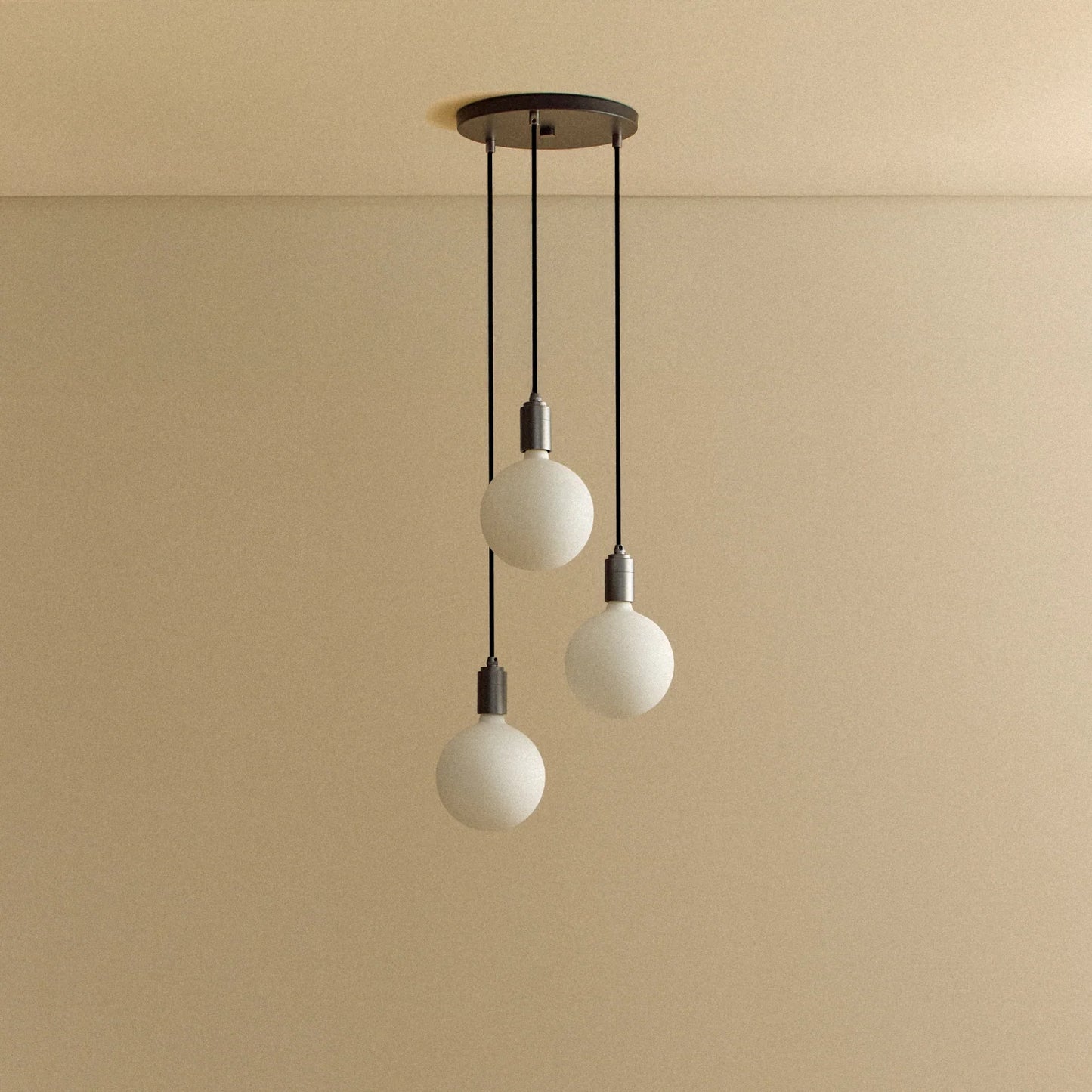 Triple Pendant in Graphite + Sphere IV