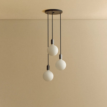 Triple Pendant in Graphite + Sphere IV