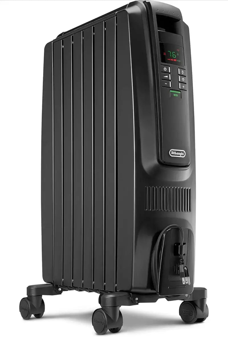 De’Longhi Dragon TRD40615EBKCA Oil-Filled Radiator Heater — 1500W Quiet Operation with Timer and Eco Mode
