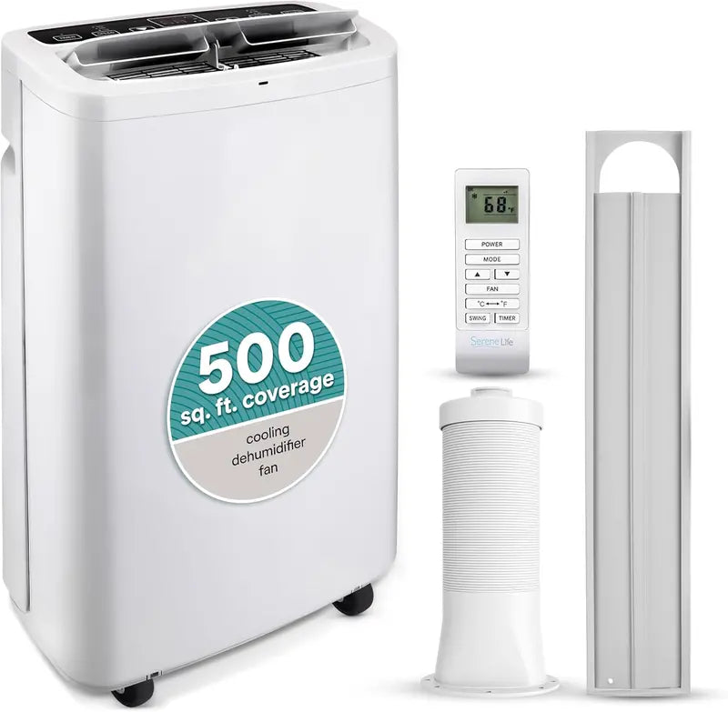 SereneLife Portable Air Conditioner  10,000 BTU Unit with Heater, Dehumidifier, and Remote