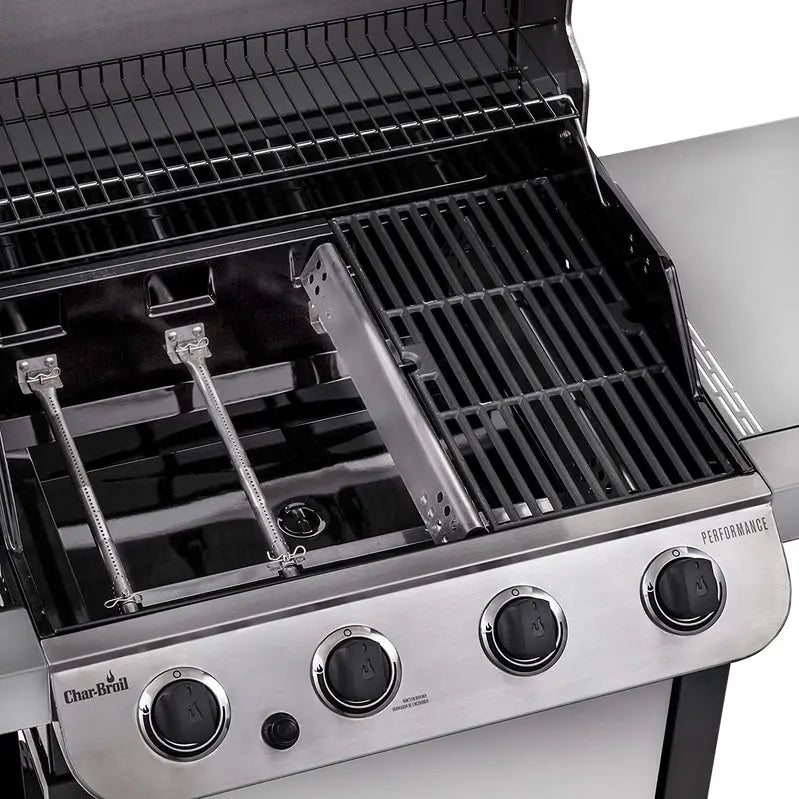 Char-Broil 4-Burner Liquid Propane Grill  Premium Cart-Mounted BBQ Grill with Stainless Construction