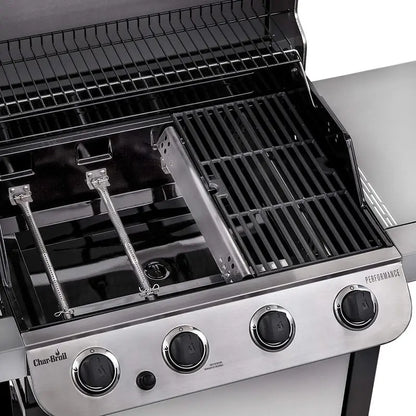 Char-Broil 4-Burner Liquid Propane Grill  Premium Cart-Mounted BBQ Grill with Stainless Construction