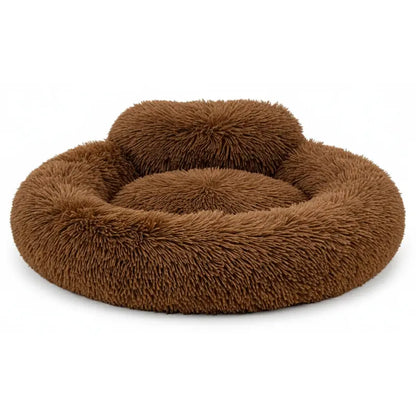 Donut-Style Dog Bed with Elevated Rim, Machine-Washable Cover, and Anti-Skid Bottom