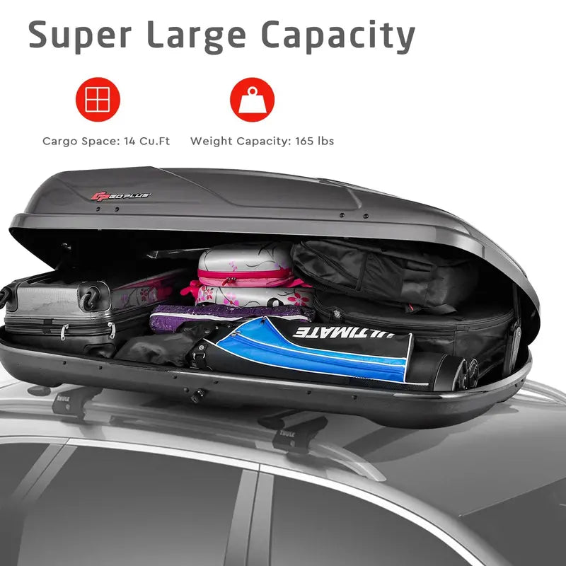 Heavy-Duty Waterproof Rooftop Cargo Box  Lockable Roof Storage Carrier