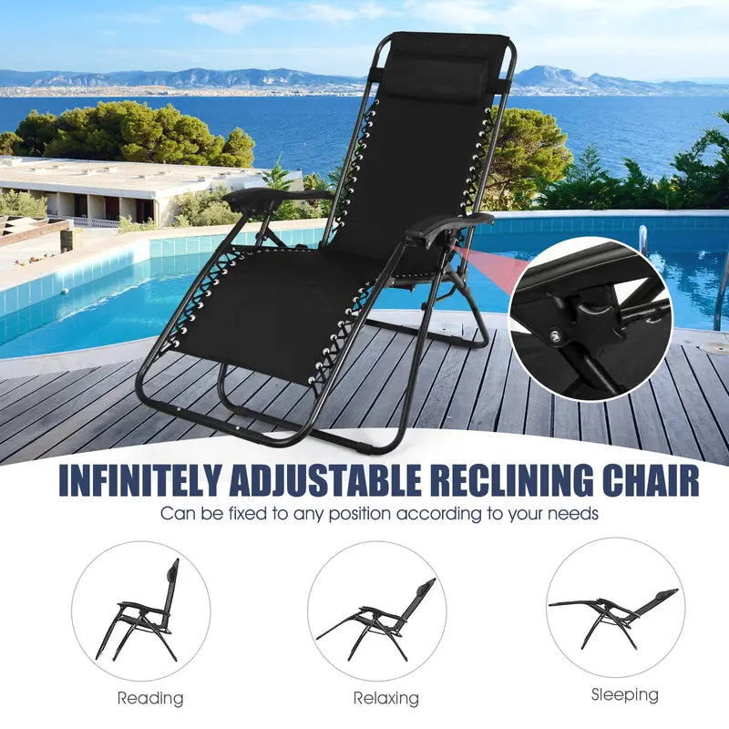 Zero Gravity Recliner Chair Set  Dual Lounge Chairs with Ergonomic Support and Footrests