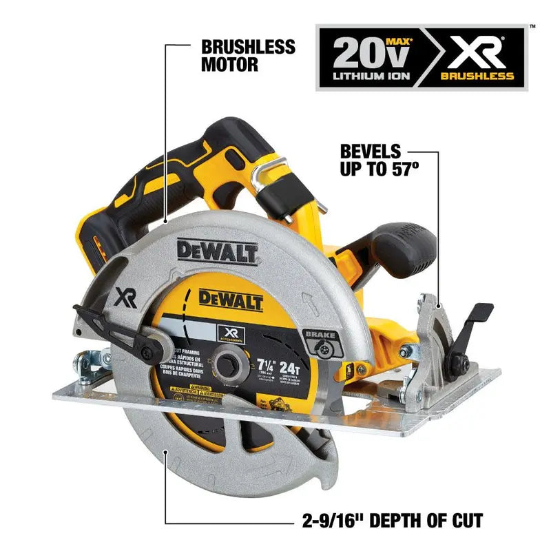 DEWALT 20V MAX 7 1/4” Circular Saw and Lithium Ion Battery Starter Kit