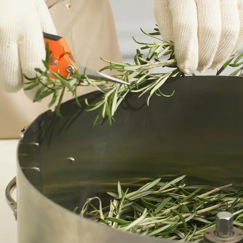Manual Herb Trimming Kit  Stainless Steel Rotary Trimmer, Transparent Cover, Foldable Drying Rack, and Handheld Tool
