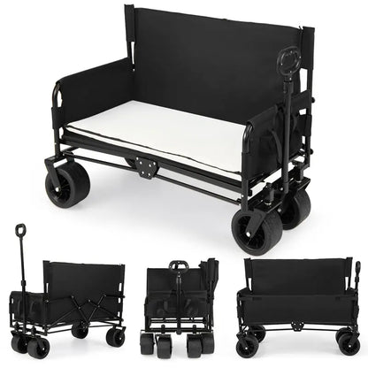 Convertible Wagon-Bench Combo  Push/Pull Handle + Padded Seating
