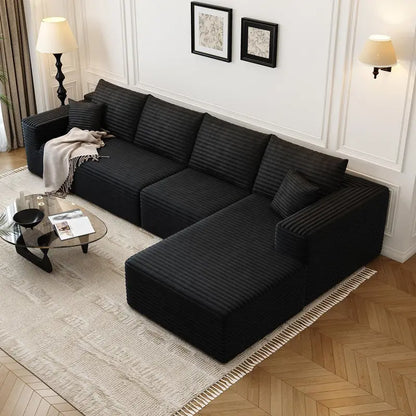 Cloud Modular L-Shaped Sectional Sofa  107.5-Inch Minimalist Corner Lounge with Deep Seating