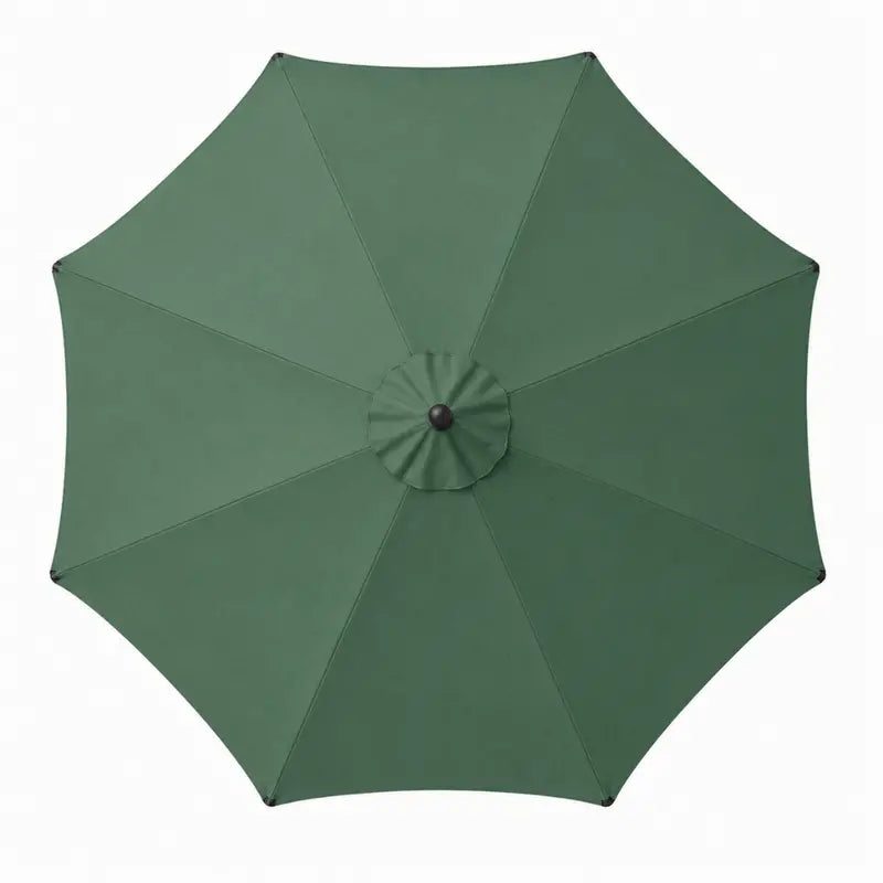 9 ft Crank-Operated Patio Table Umbrella with UV-Protective Canopy and 8-Rib Support