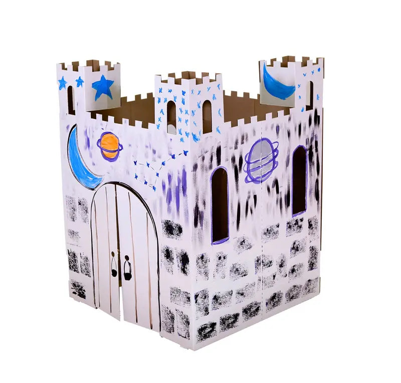 Easy Playhouse Castle Cardboard Playhouse for Indoor and Outdoor Use, Children Age 3+