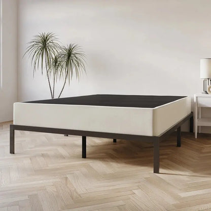 CraftPorch Solid Wood Box Spring Foundation  8-Inch Low-Profile Base with Reinforced Wooden Slats for Mattress Support