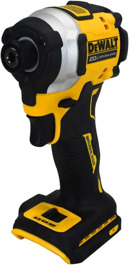 ATOMIC 20V MAX Brushless Compact Impact Driver  0.25″ Bit Capacity, 3-Speed Variable Trigger (Black/Yellow)